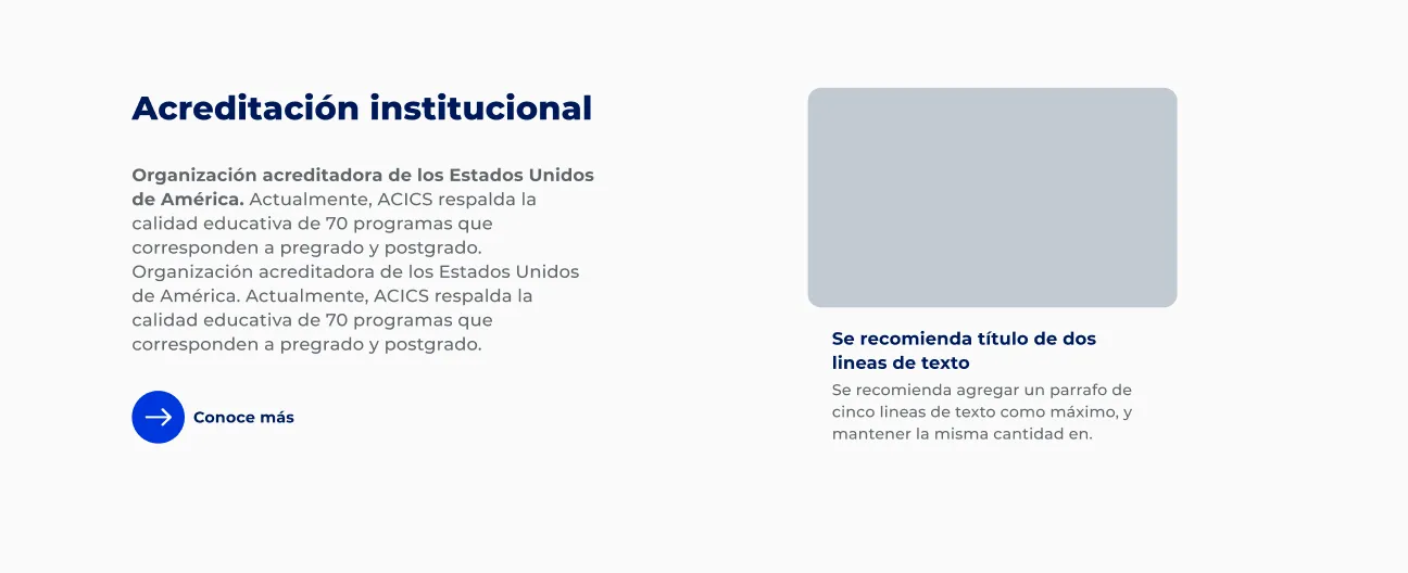 Componente Descripción Corta - Variante 1 - Versión Desktop
