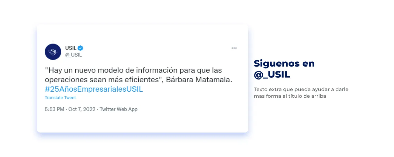 Componente Embed Twitter - Variante 1 - Versión Desktop