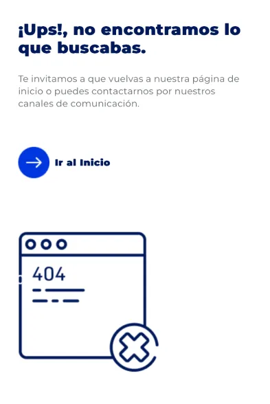 Componente Error de Búsqueda 404 - Variante 1 - Versión Mobile