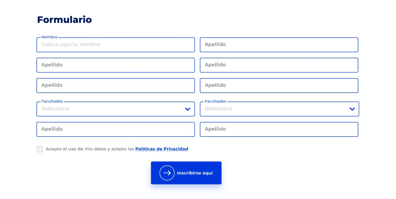 Componente Formulario - Variante 1 - Versión Desktop
