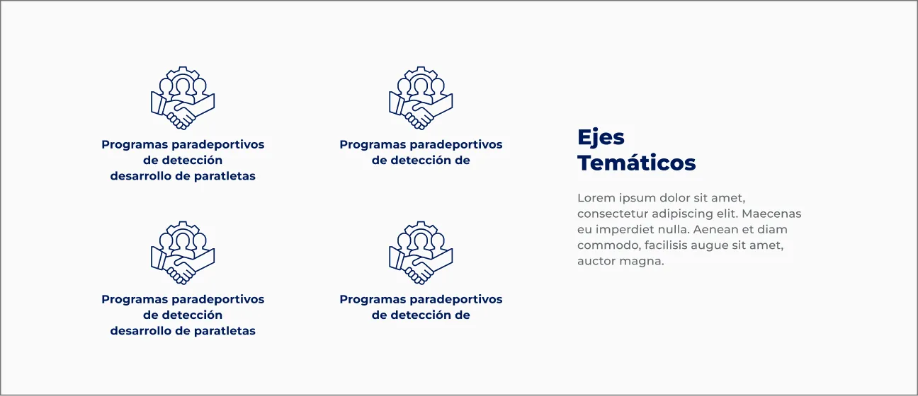 Componente Íconos Grandes con Descripción - Variante 2 - Versión Desktop