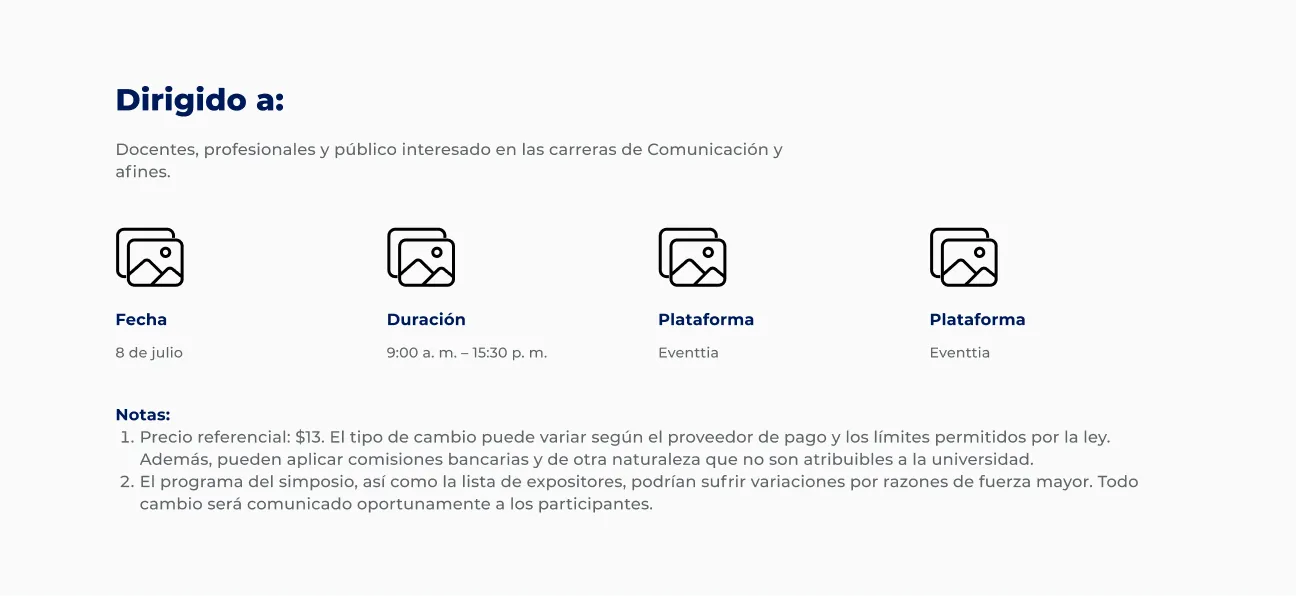 Componente Íconos Pequeños con Descripción - Variante 7 - Versión Desktop