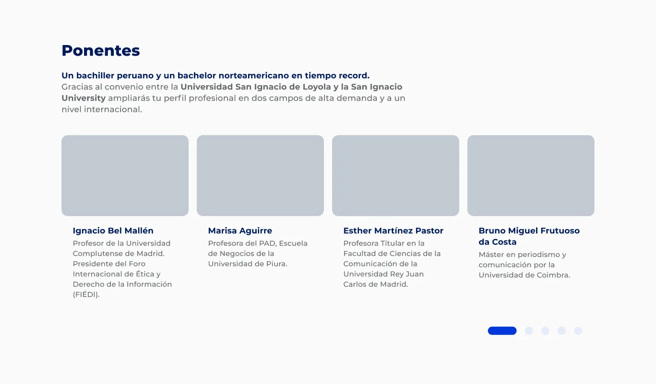 Componente Ponentes - Variante 1 - Versión Desktop