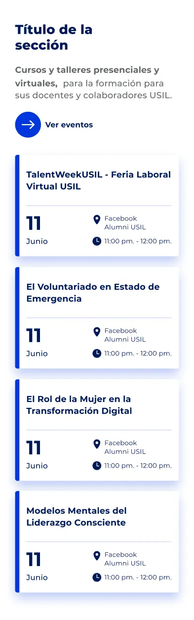 Componente Resumen de Eventos - Variante 1 - Versión Mobile