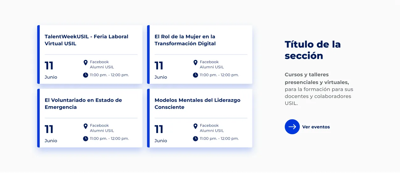 Componente Resumen de Eventos - Variante 2 - Versión Desktop