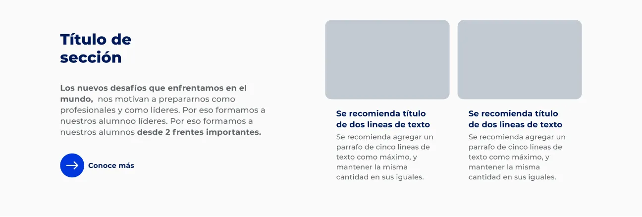Componente Título con Fotos Descritas - Variante 1 - Versión Desktop